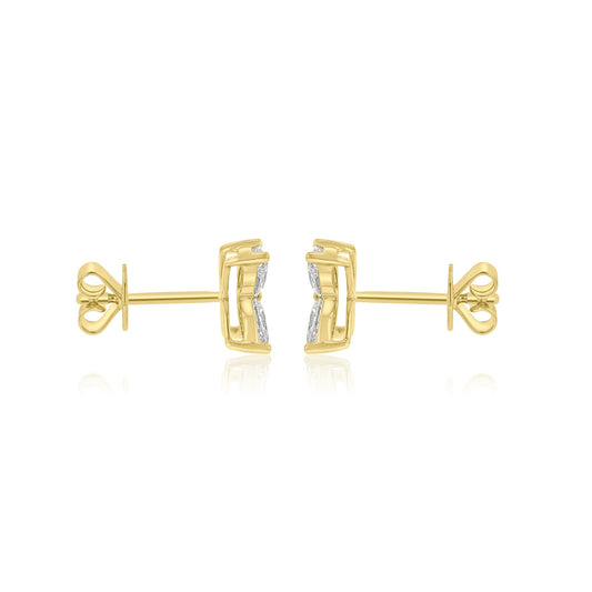 0.7 TCW Marquise Cut Flower Moissanite Earrings