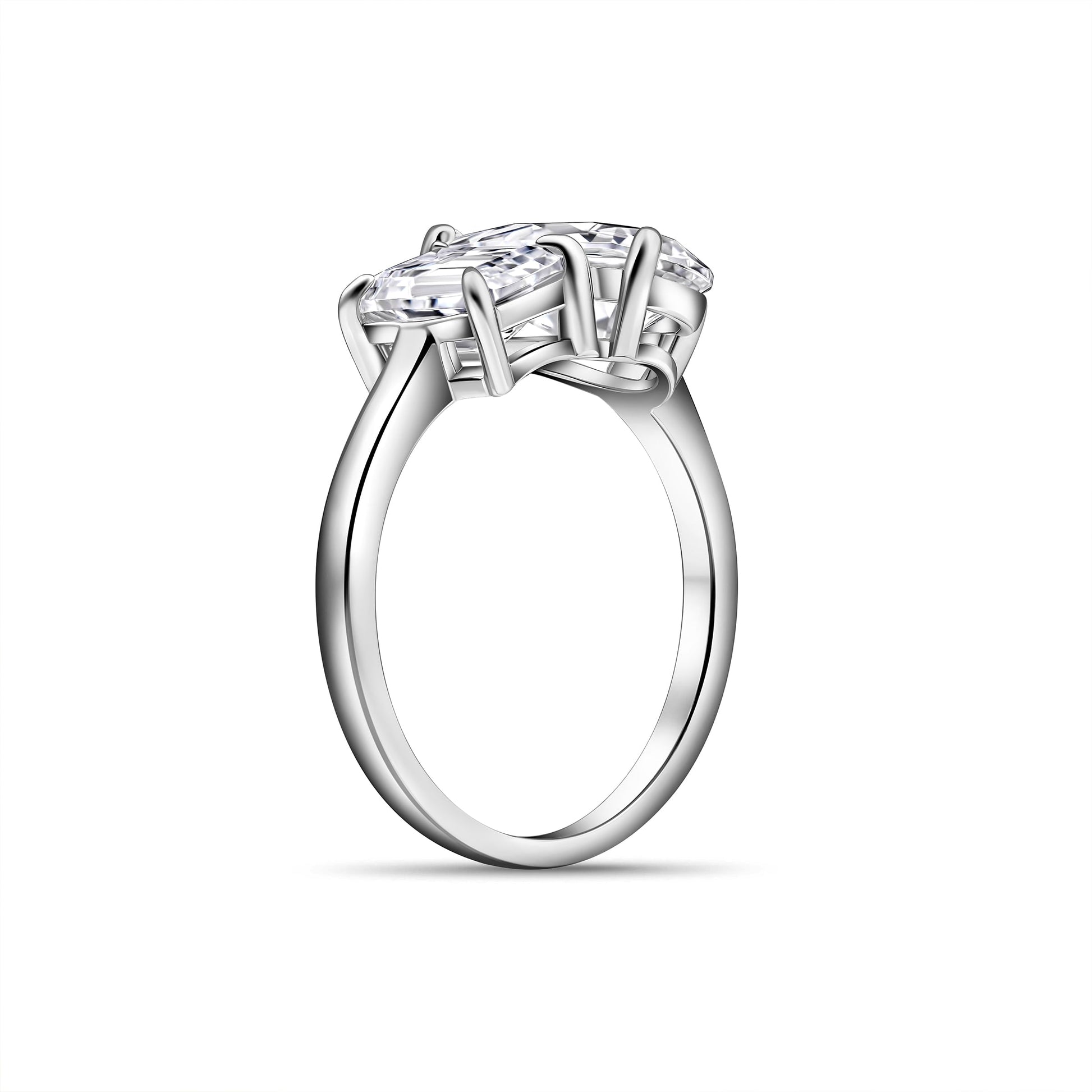 2 CT Emerald & Pear Toi Et Moi Moissanite Engagement Ring