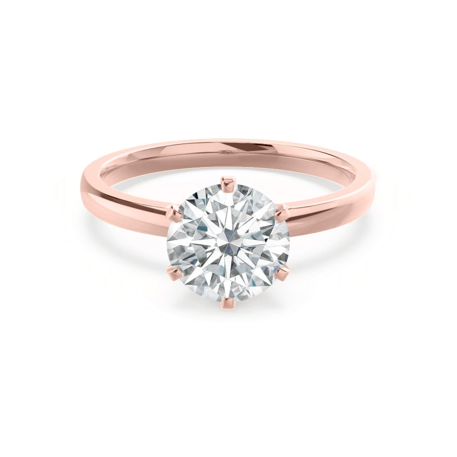 1.5 CT Round Solitaire Moissanite Engagement Ring