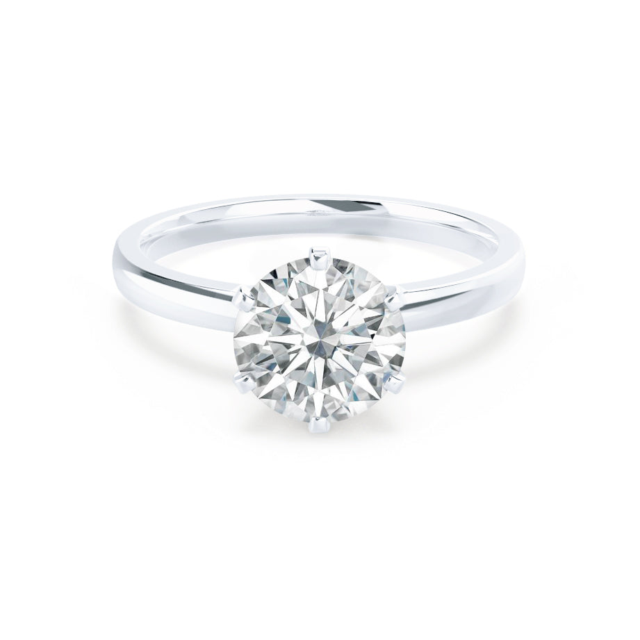 1.5 CT Round Solitaire Moissanite Engagement Ring
