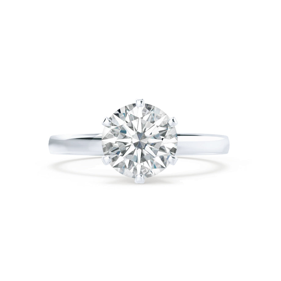 1.5 CT Round Solitaire Moissanite Engagement Ring