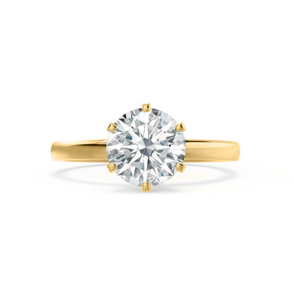 1.5 CT Round Solitaire Moissanite Engagement Ring