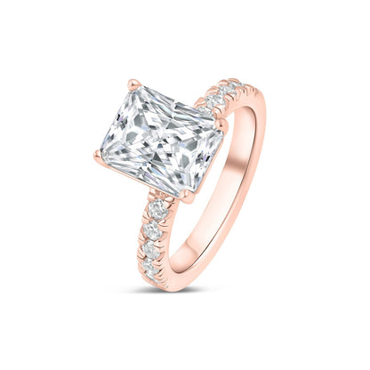 1.2 CT Radiant Pave Moissanite Engagement Ring