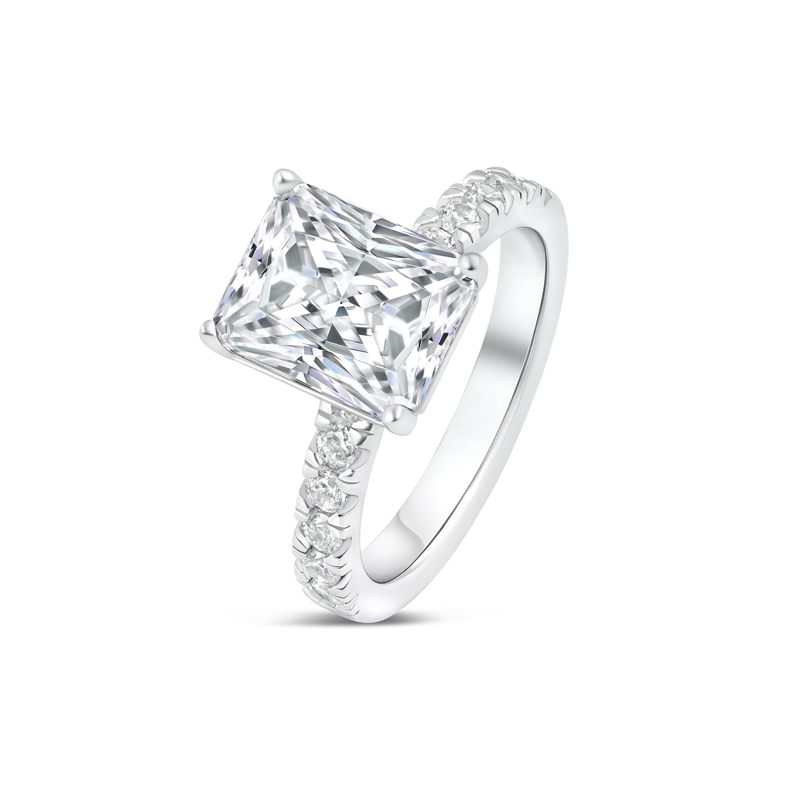 3 CT Radiant Pave Moissanite Engagement Ring