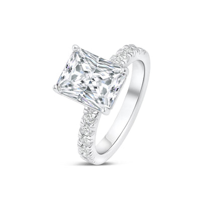 3 CT Radiant Pave Moissanite Engagement Ring