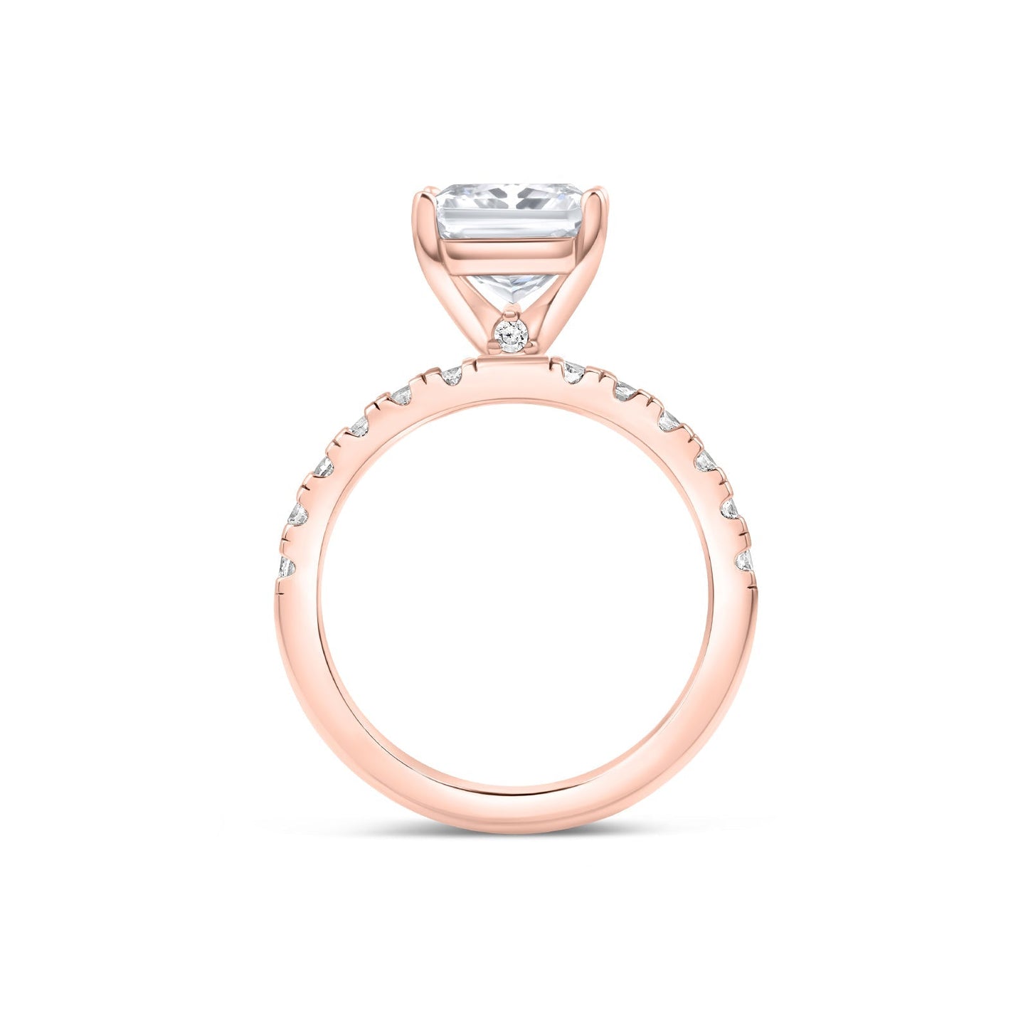 1.2 CT Radiant Pave Moissanite Engagement Ring