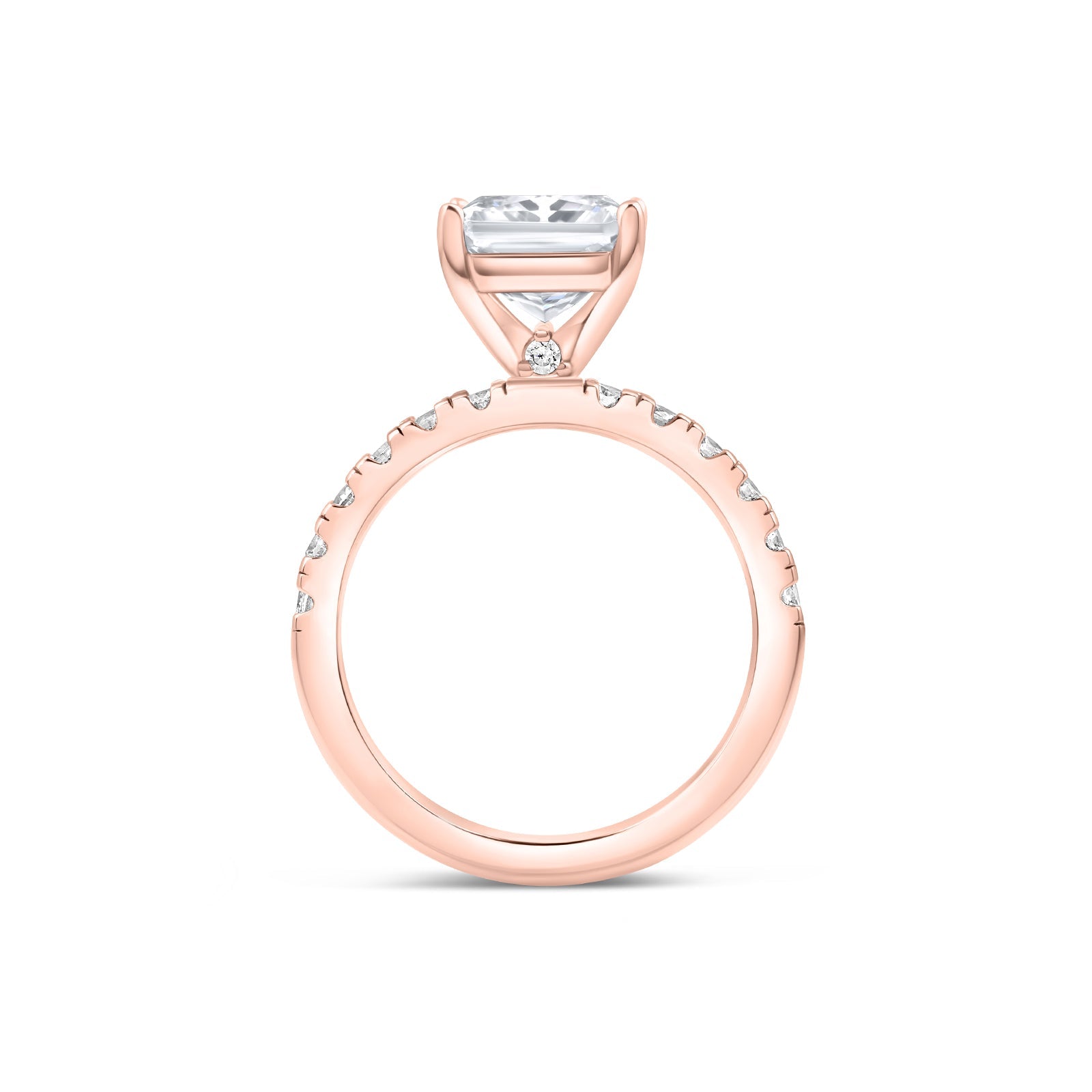 1.2 CT Radiant Pave Moissanite Engagement Ring