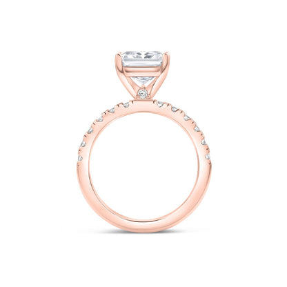 1.2 CT Radiant Pave Moissanite Engagement Ring
