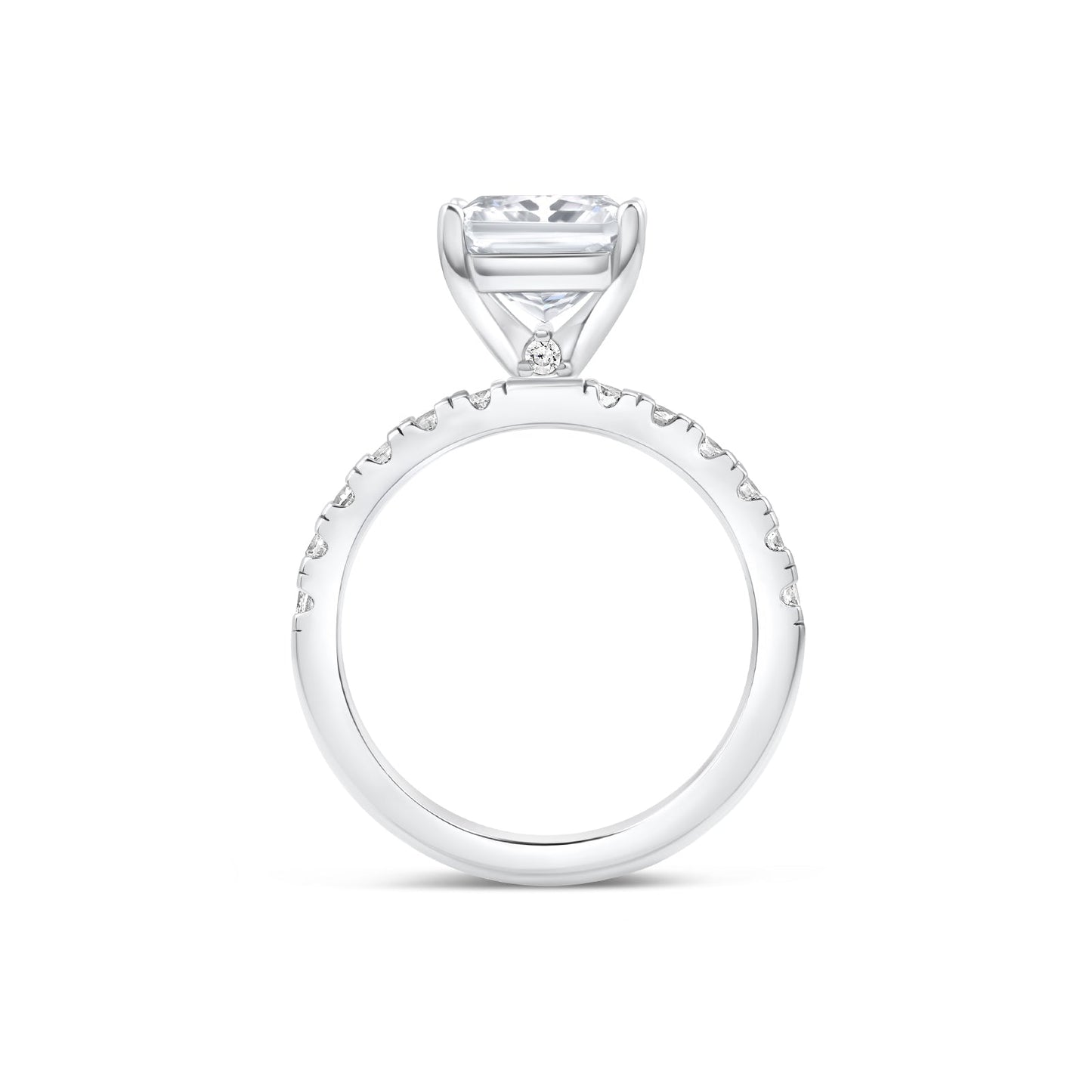 3 CT Radiant Pave Moissanite Engagement Ring