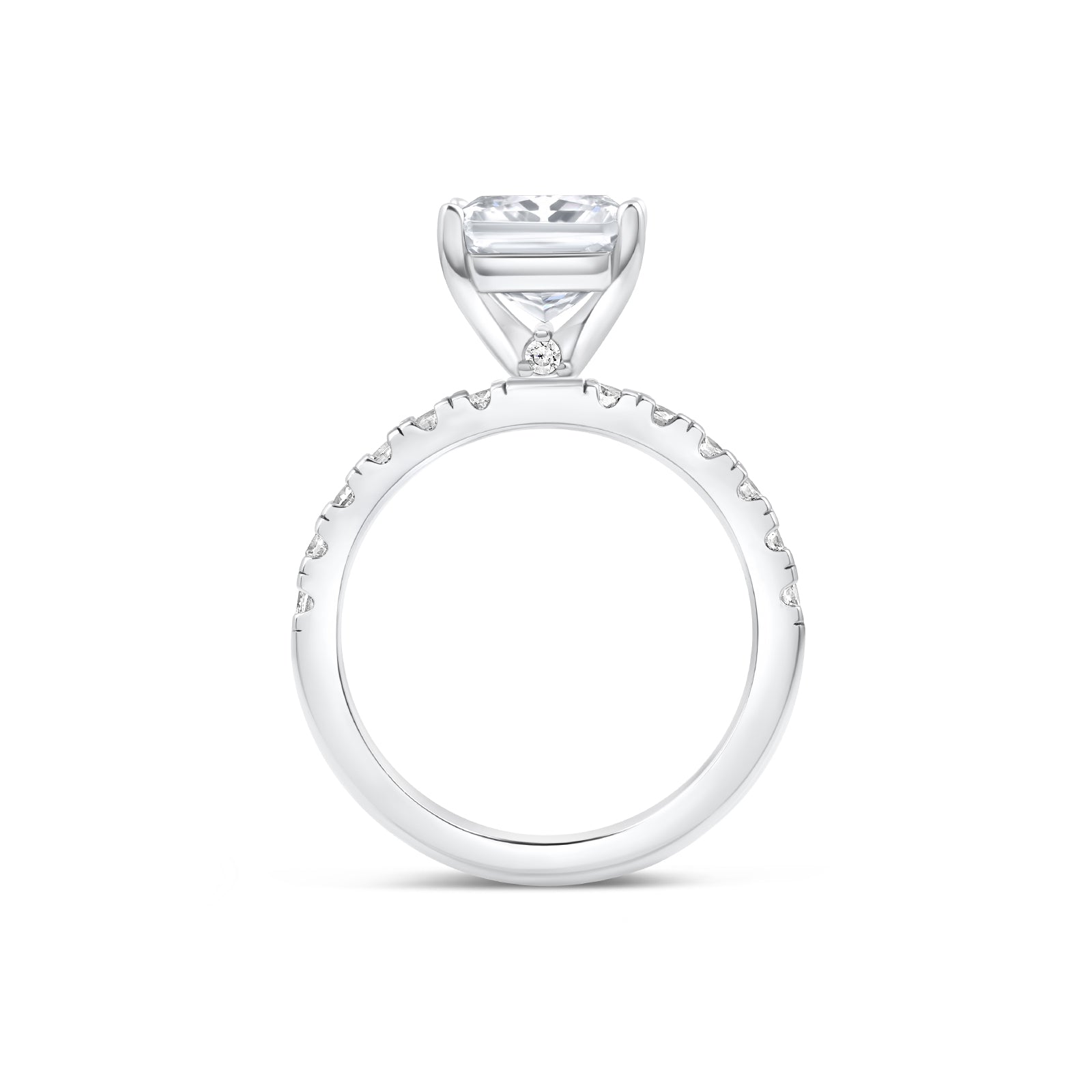 3 CT Radiant Pave Moissanite Engagement Ring