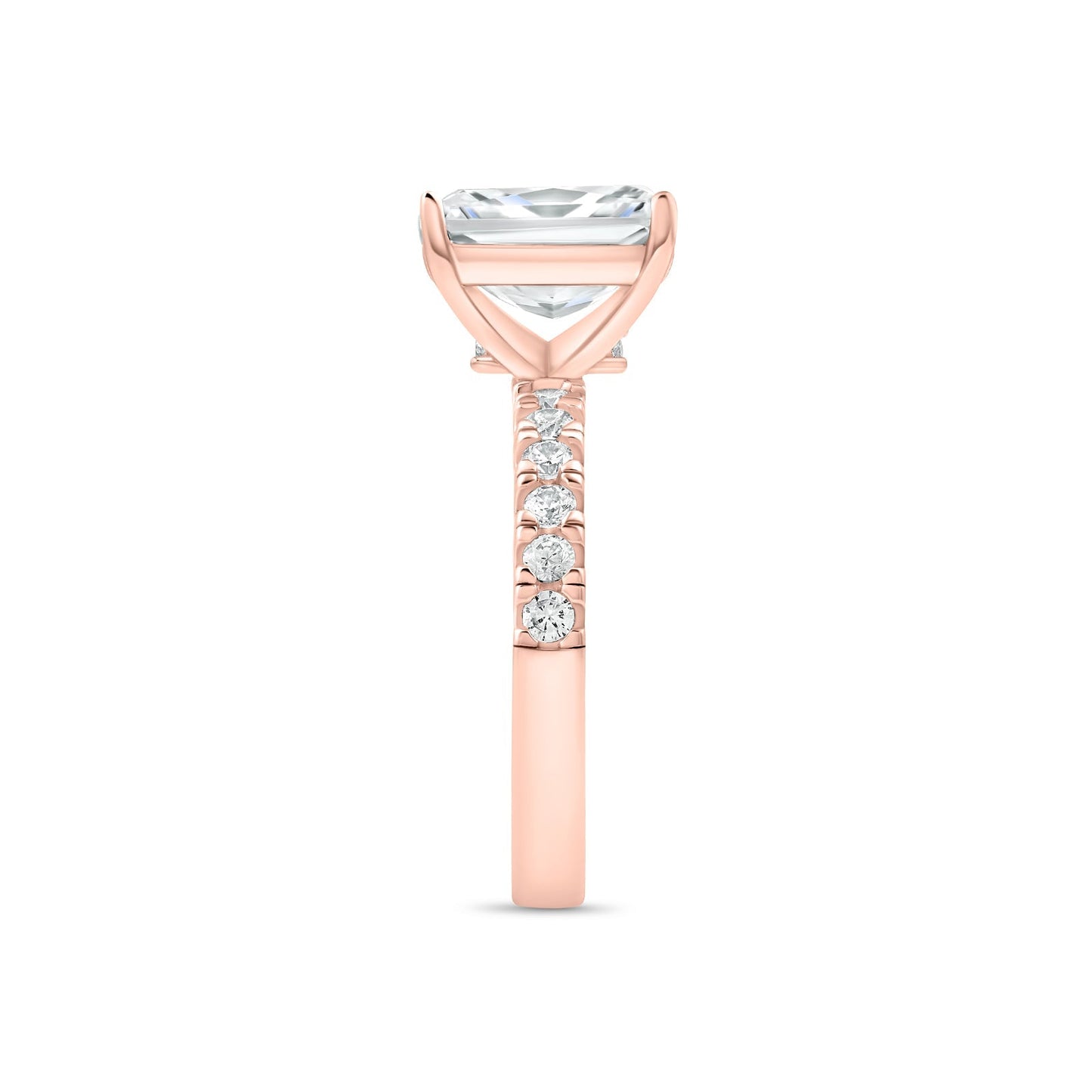 1.2 CT Radiant Pave Moissanite Engagement Ring