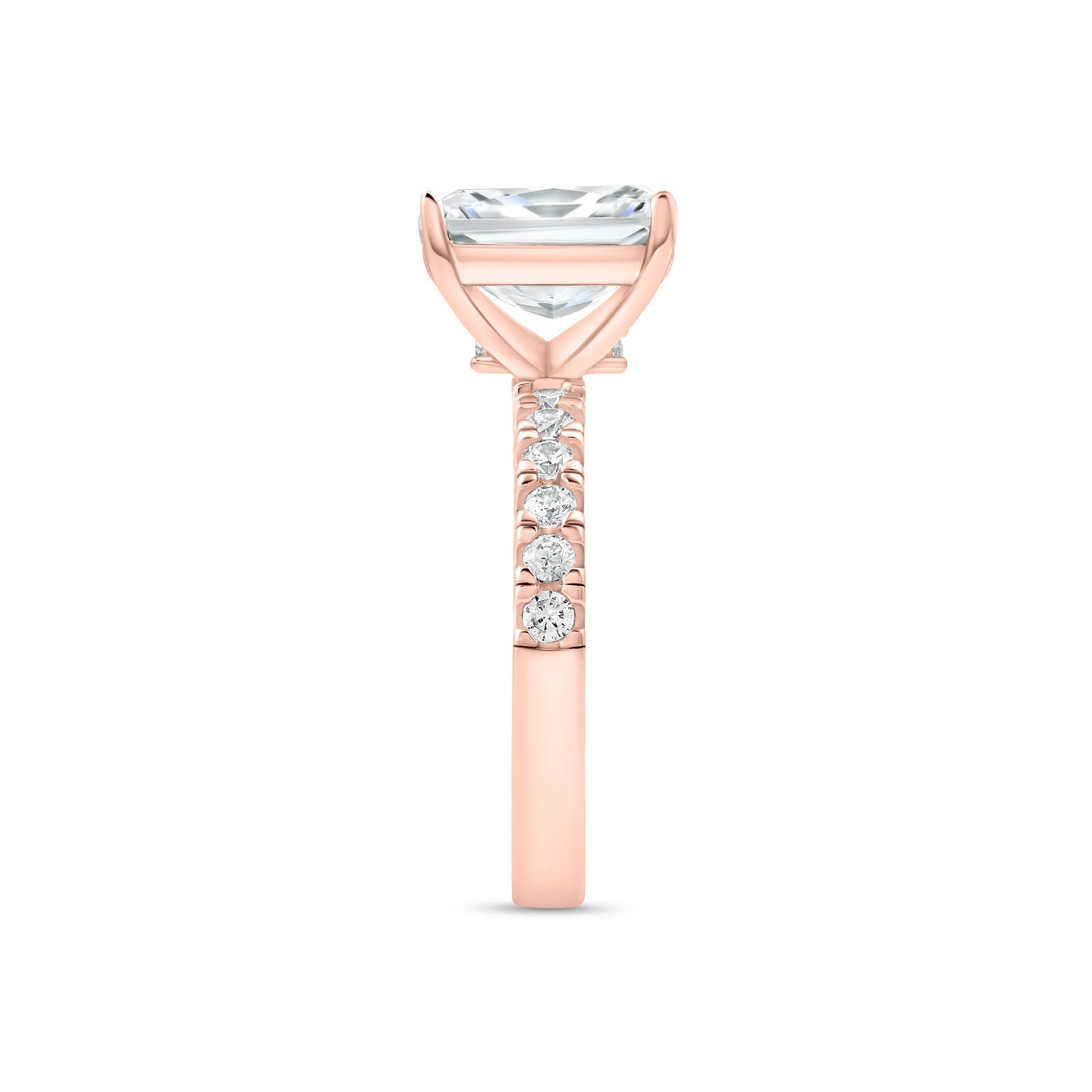 1.2 CT Radiant Pave Moissanite Engagement Ring