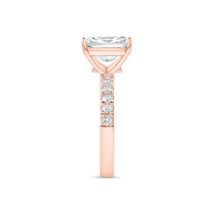 1.2 CT Radiant Pave Moissanite Engagement Ring