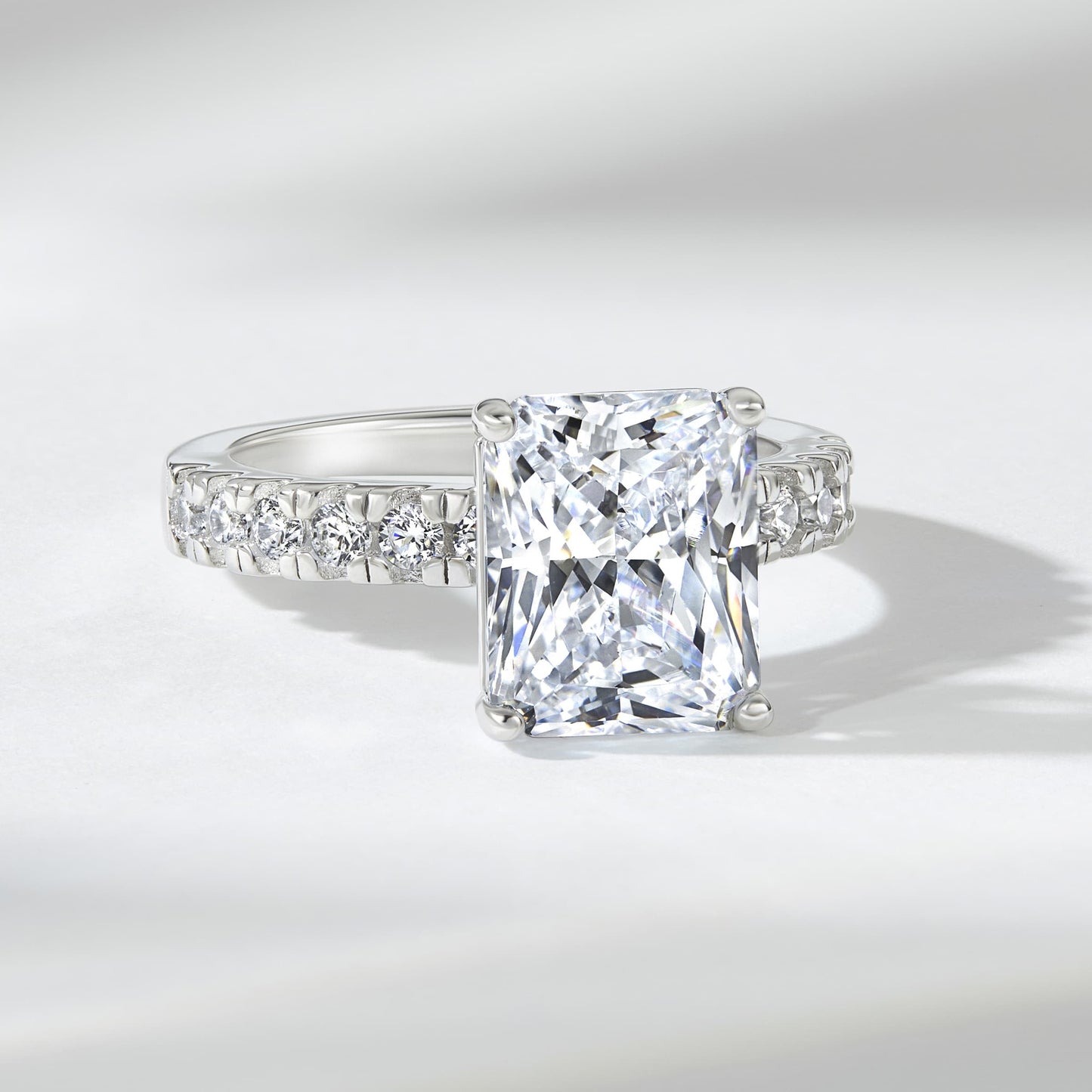 3 CT Radiant Pave Moissanite Engagement Ring