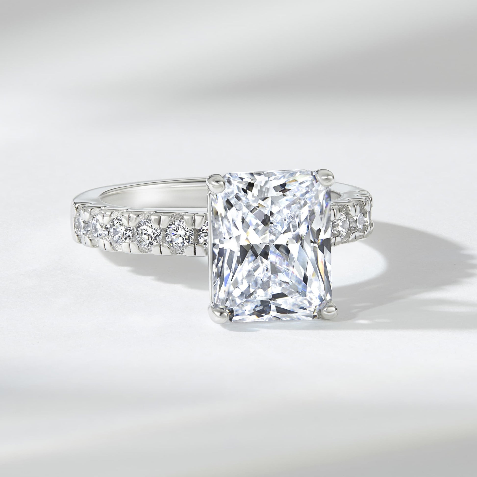 3 CT Radiant Pave Moissanite Engagement Ring