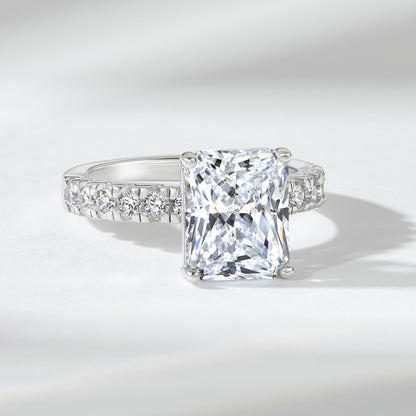 3 CT Radiant Pave Moissanite Engagement Ring