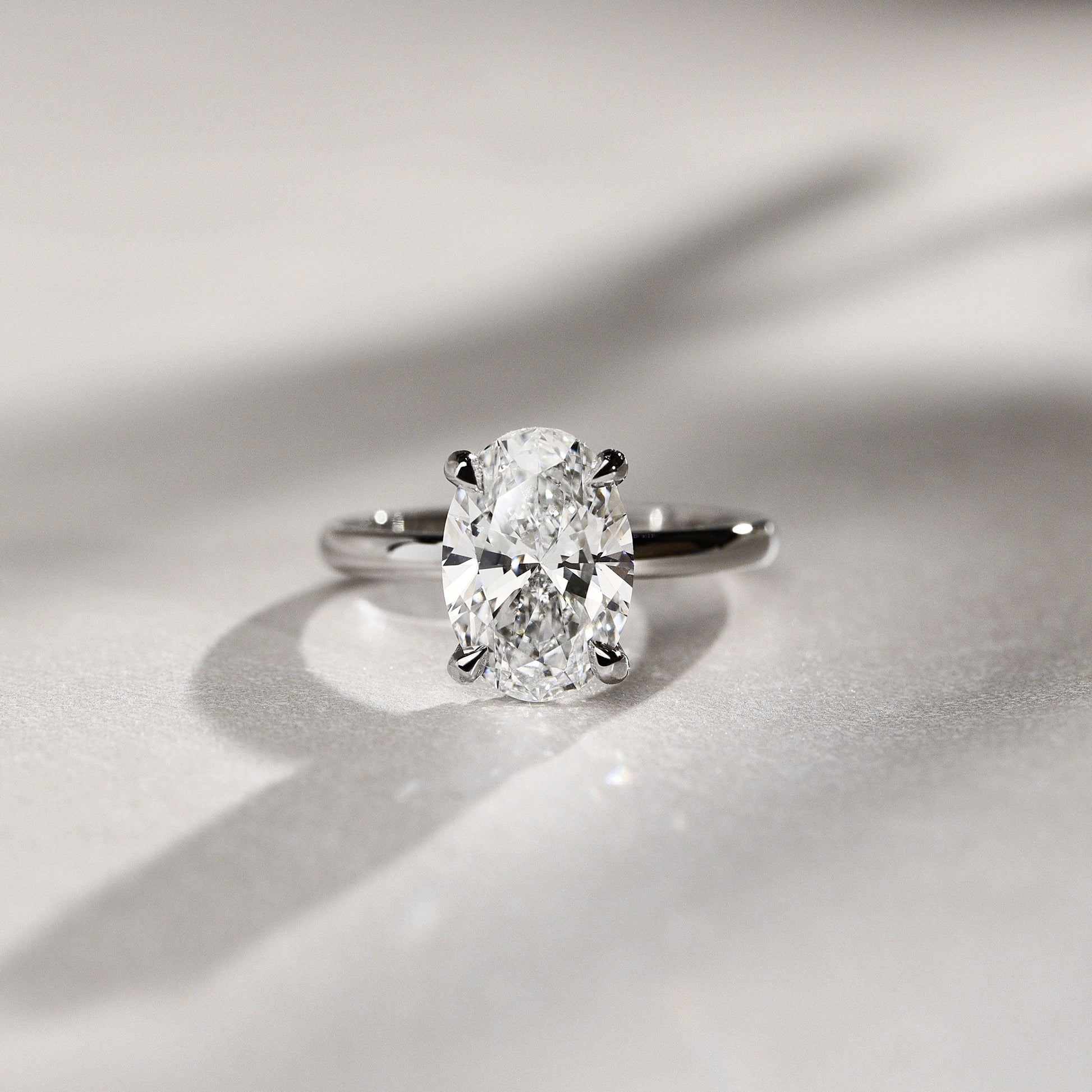 2.30 CT Oval Hidden Halo Moissanite Engagement Ring