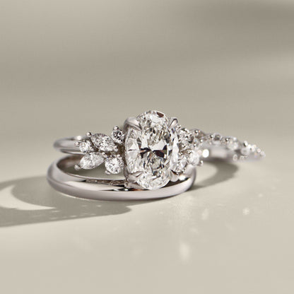 1.25 CT Oval Cluster Moissanite Engagement Ring