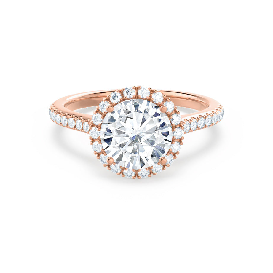 1 CT Round Halo & Pave Moissanite Engagement Ring