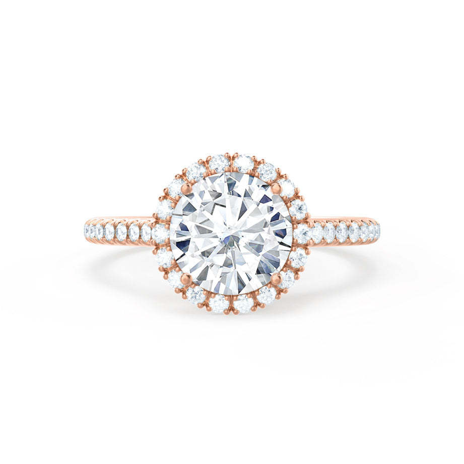 1 CT Round Halo & Pave Moissanite Engagement Ring
