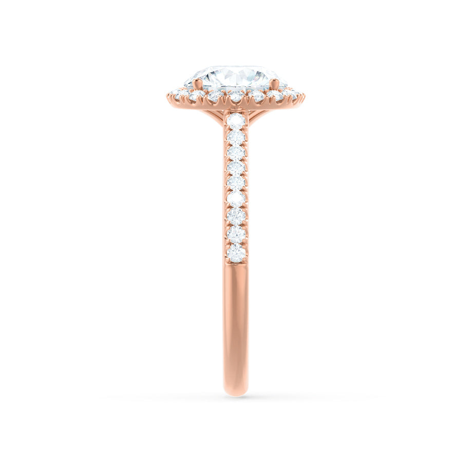 1 CT Round Halo & Pave Moissanite Engagement Ring
