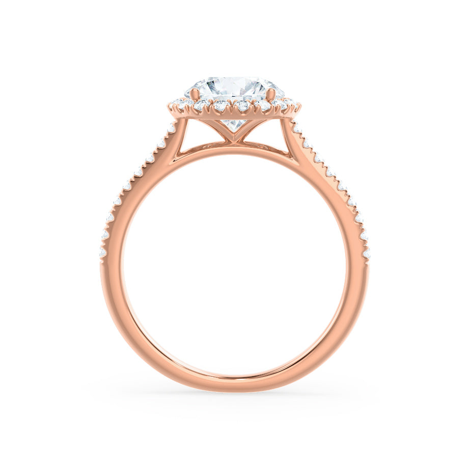 1 CT Round Halo & Pave Moissanite Engagement Ring