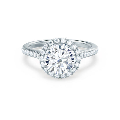 1 CT Round Halo & Pave Moissanite Engagement Ring