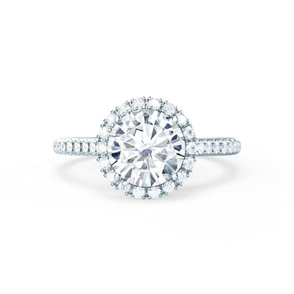 1 CT Round Halo & Pave Moissanite Engagement Ring