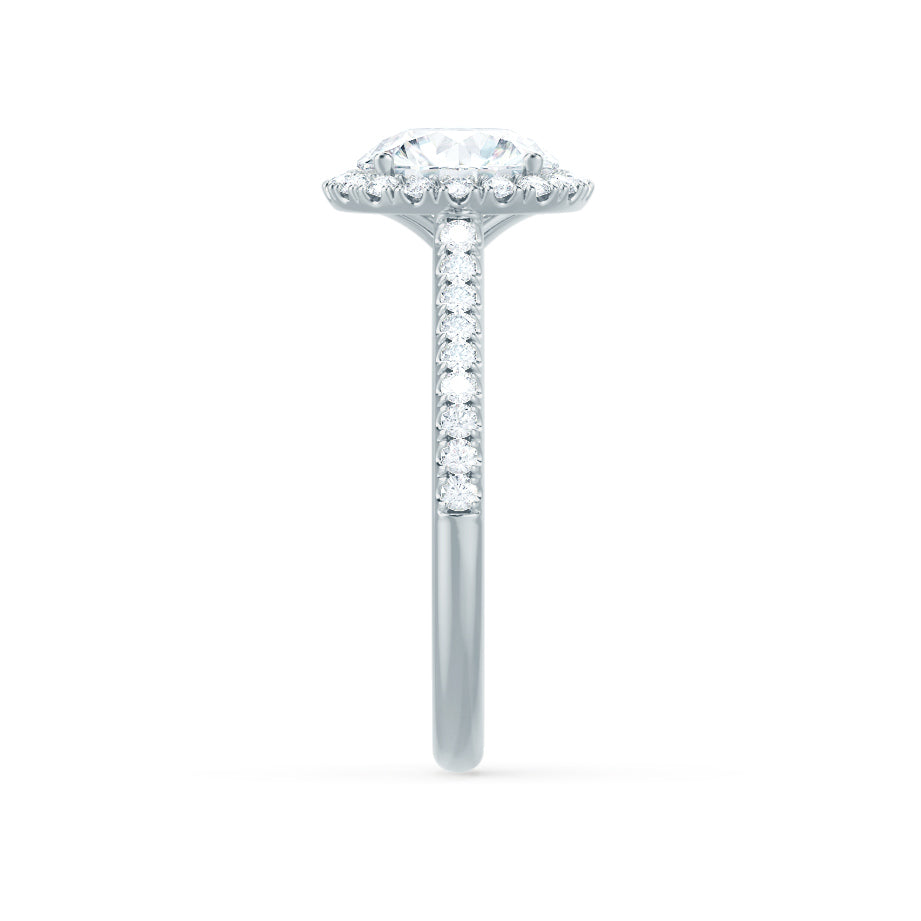 1 CT Round Halo & Pave Moissanite Engagement Ring