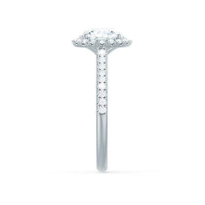 1 CT Round Halo & Pave Moissanite Engagement Ring