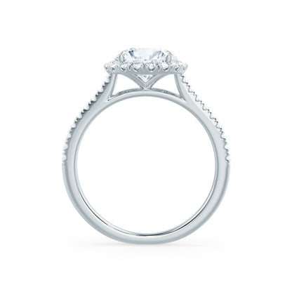 1 CT Round Halo & Pave Moissanite Engagement Ring