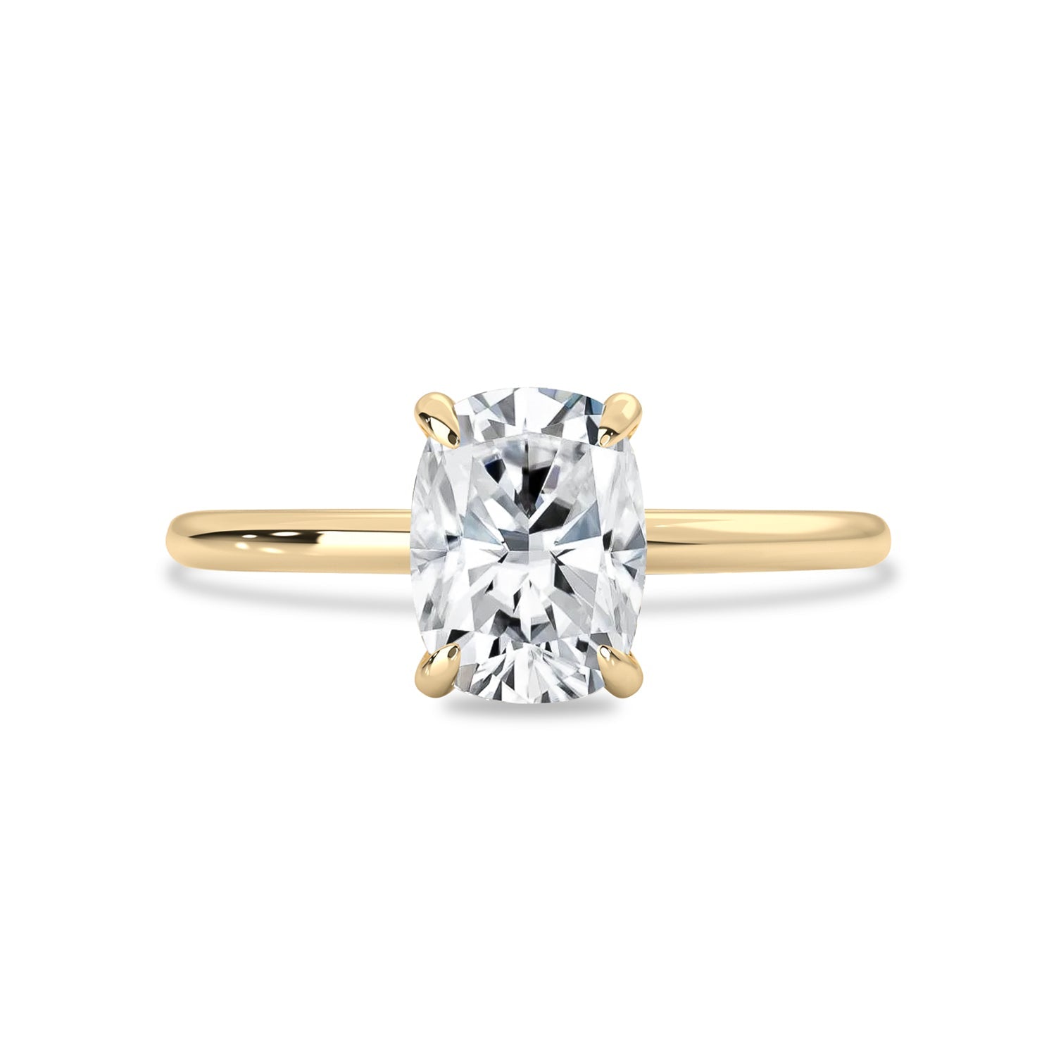 1.50 CT Elongated Cushion Moissanite Hidden Halo Engagement Ring - farrellouise