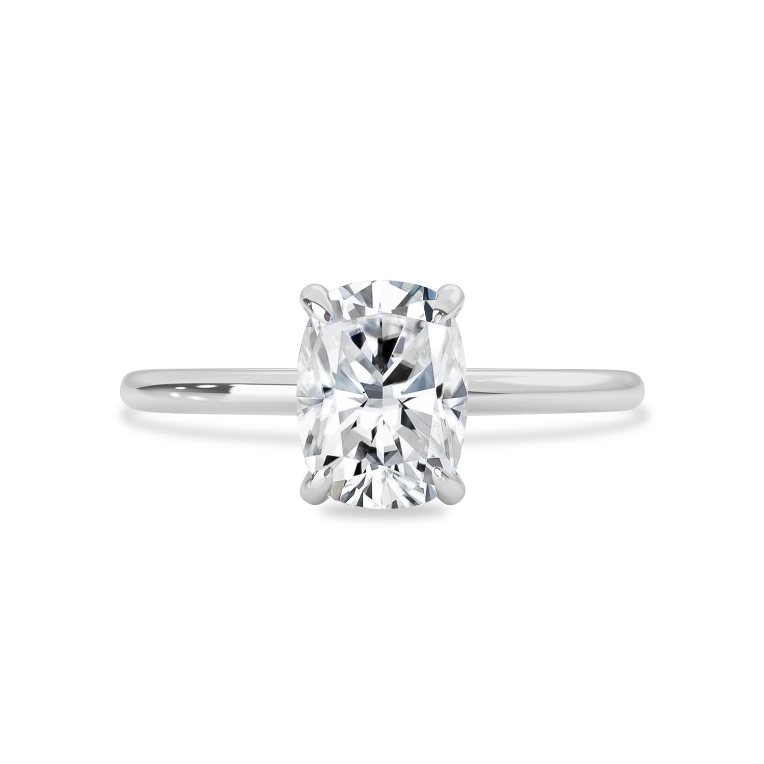 1.50 CT Elongated Cushion Moissanite Hidden Halo Engagement Ring - farrellouise