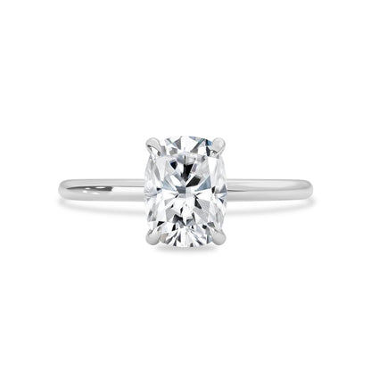 1.50 CT Elongated Cushion Moissanite Hidden Halo Engagement Ring - farrellouise