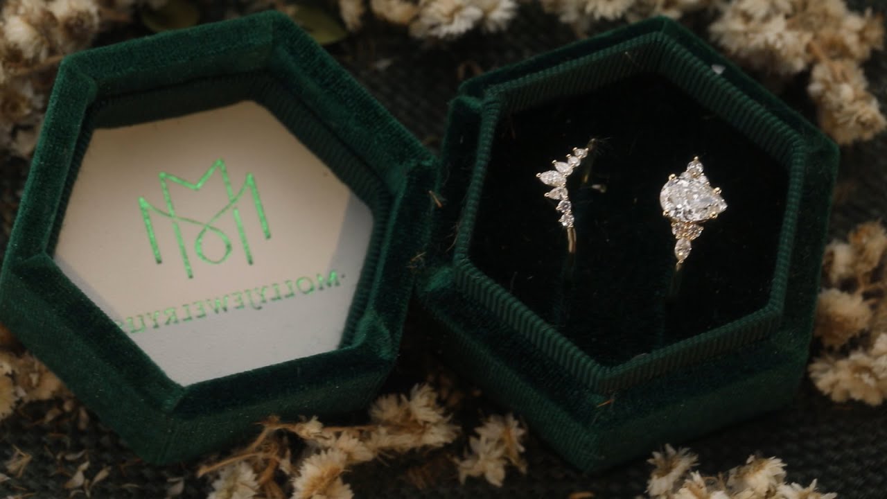 1.5 CT Pear Cluster Moissanite Bridal Set