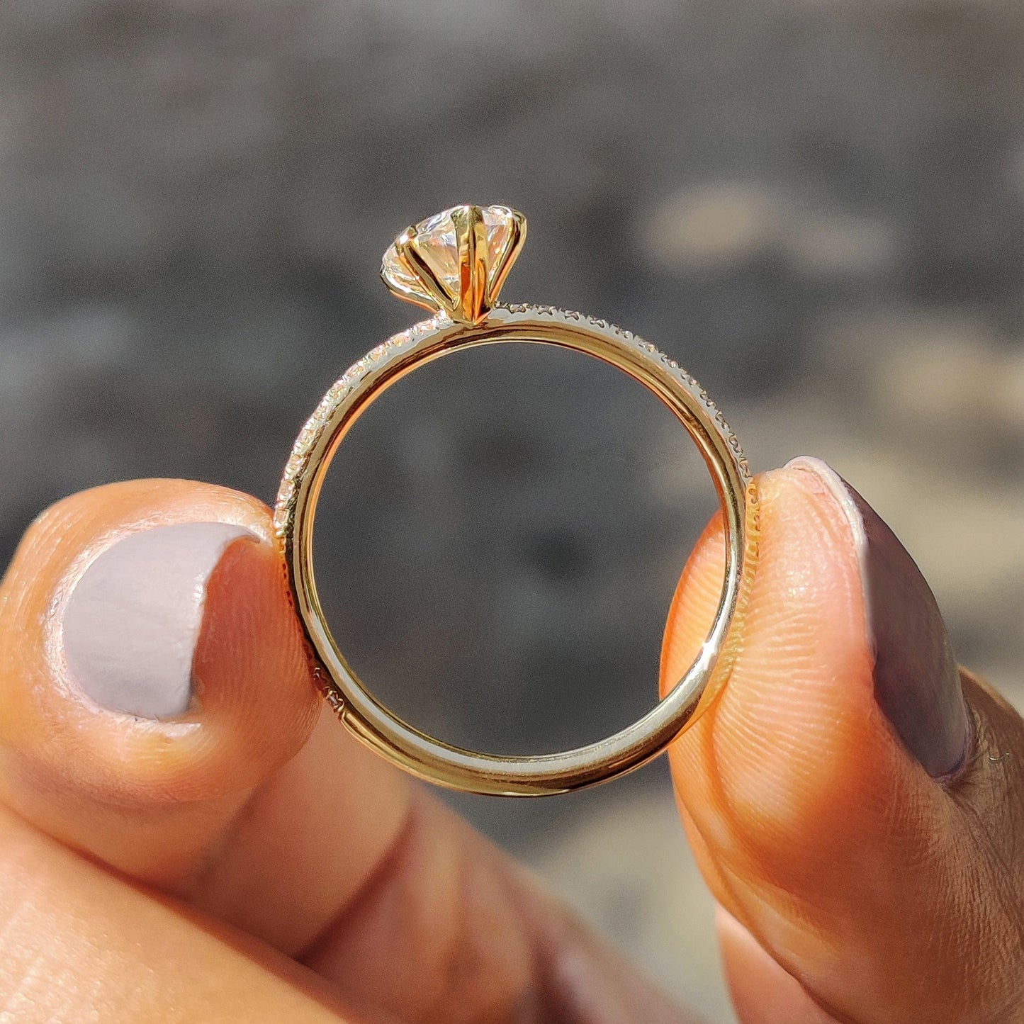 1 CT Pear Pave Moissanite Engagement Ring