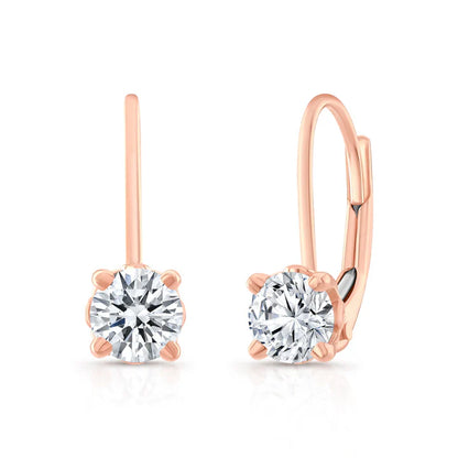 0.90 TCW Round Cut Hoop Moissanite Earrings