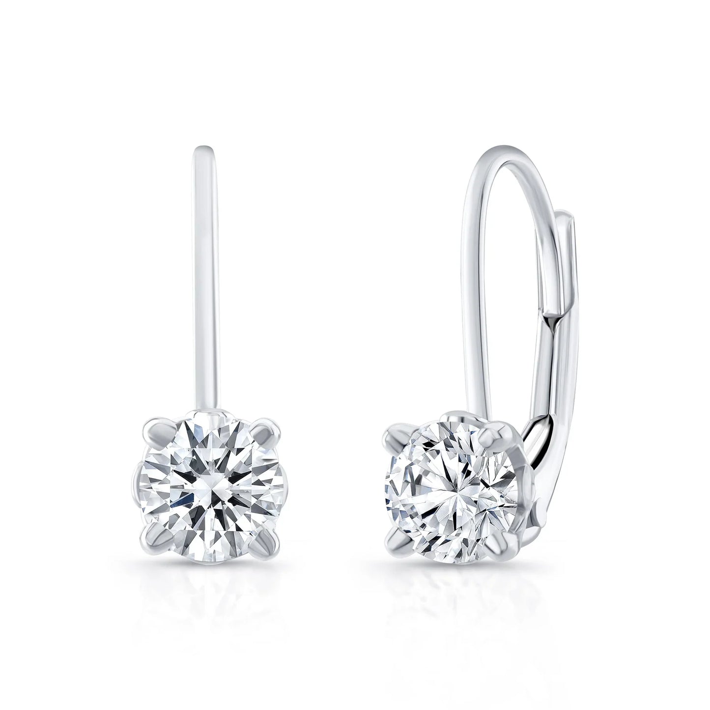 0.90 TCW Round Cut Hoop Moissanite Earrings
