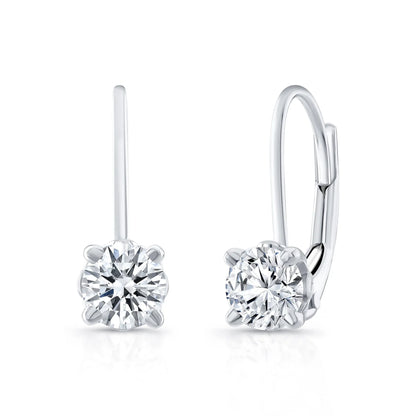 0.90 TCW Round Cut Hoop Moissanite Earrings