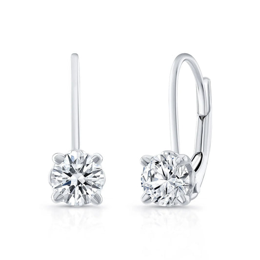 0.90 TCW Round Cut Hoop Moissanite Earrings
