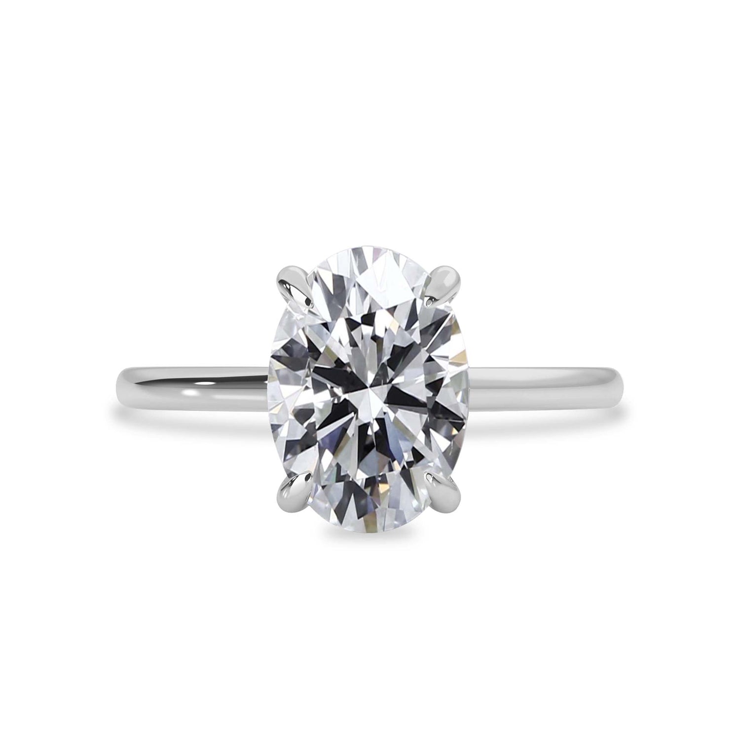 2.30 CT Oval Moissanite Hidden Halo Engagement Ring - farrellouise