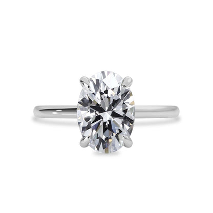 2.30 CT Oval Moissanite Hidden Halo Engagement Ring - farrellouise