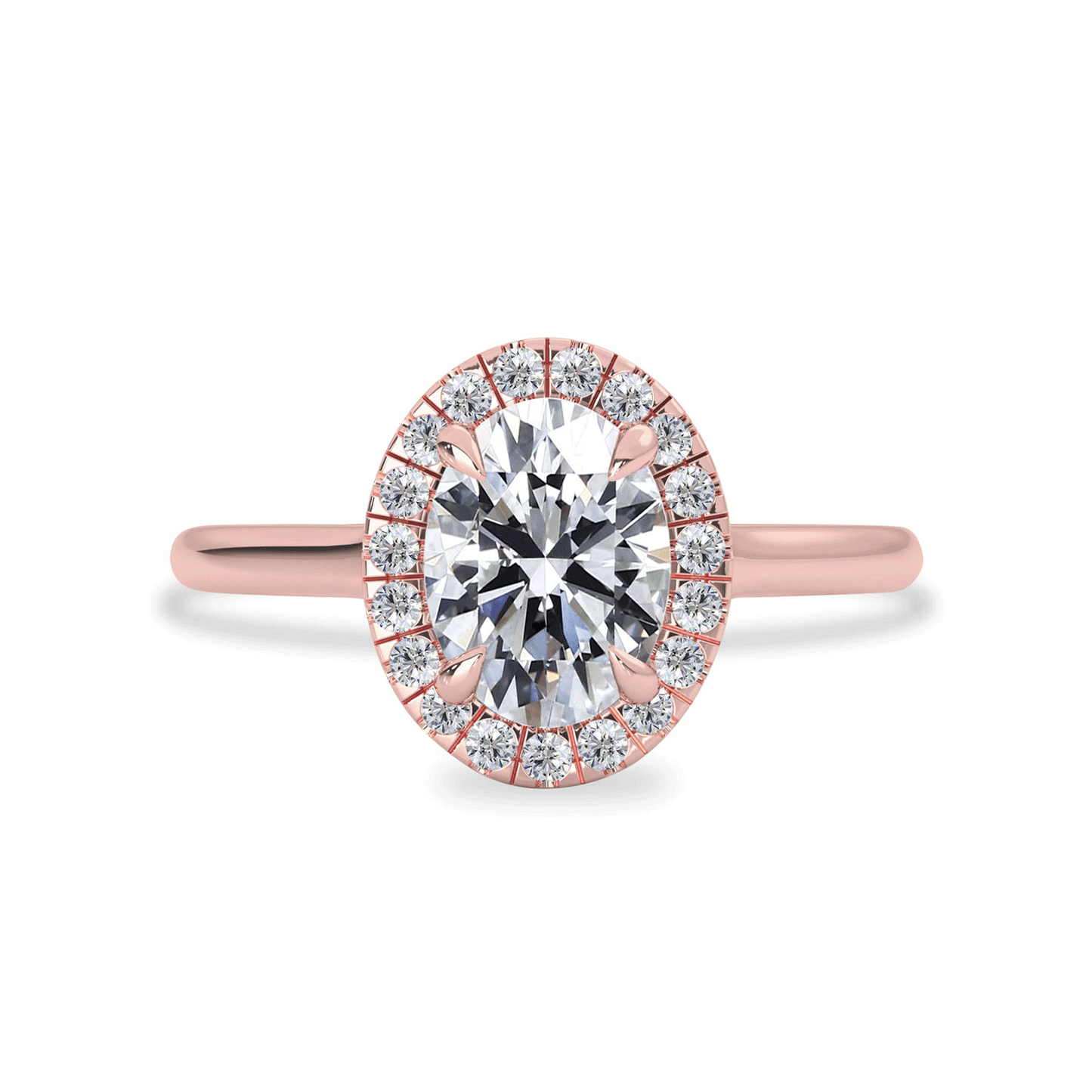1.25 CT Oval Moissanite Halo Engagement Ring - farrellouise
