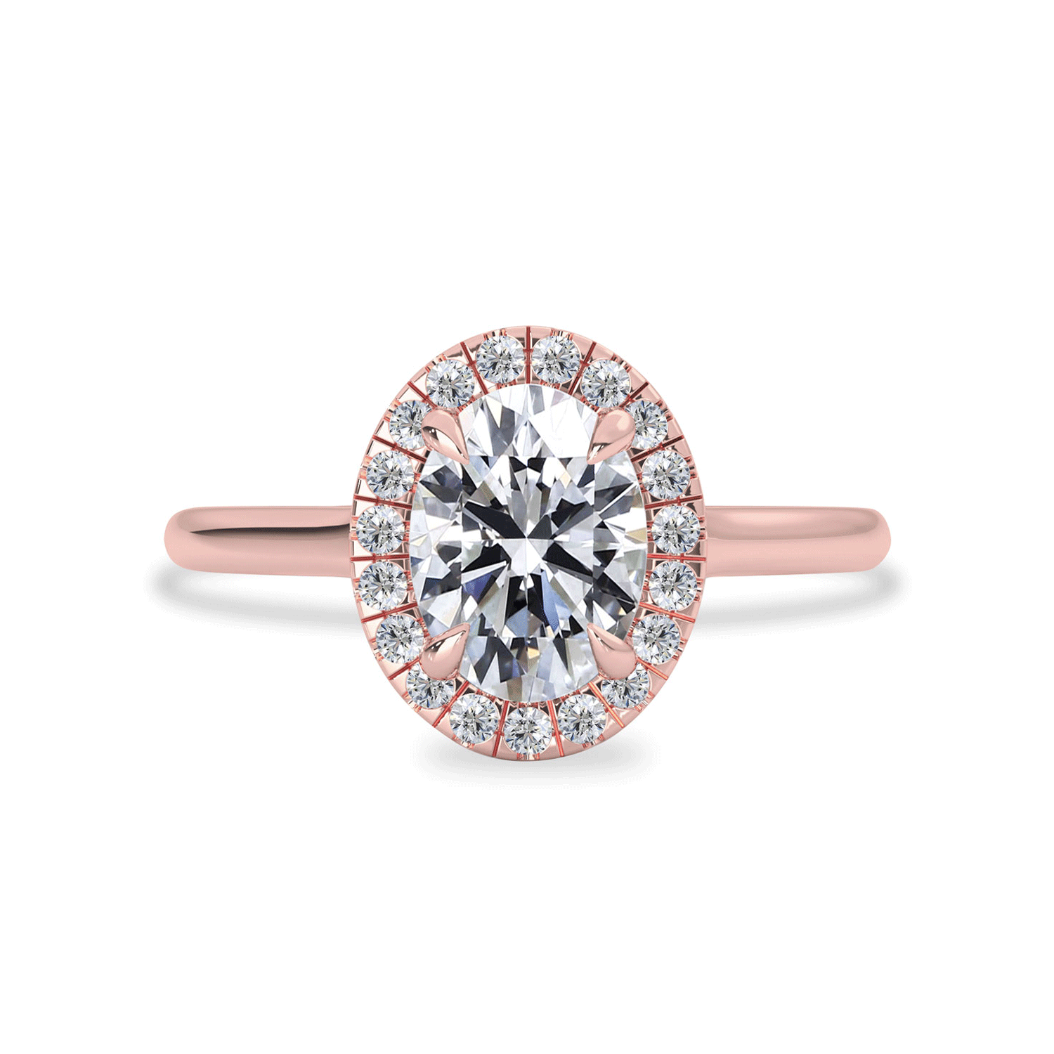 1.25 CT Oval Moissanite Halo Engagement Ring - farrellouise