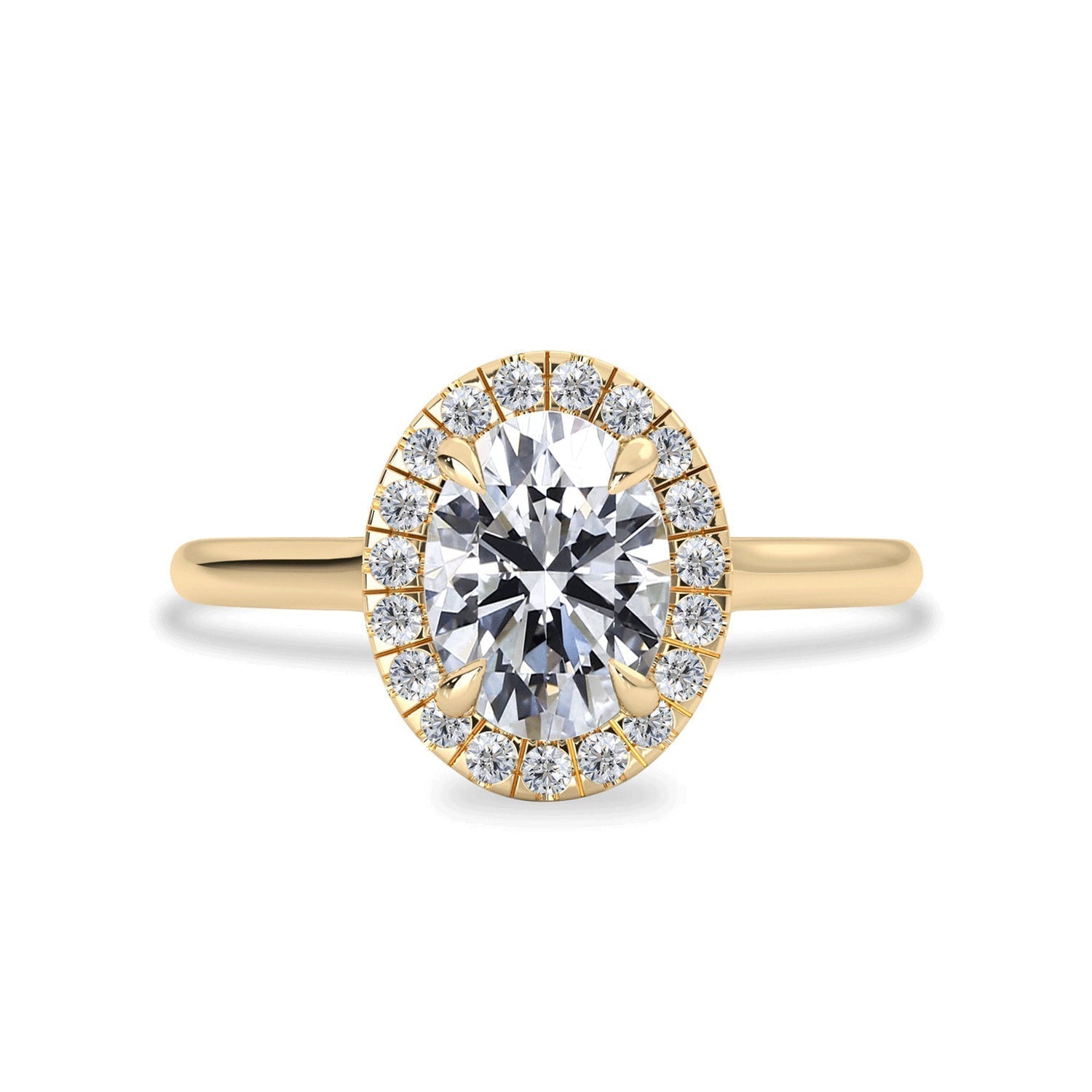 1.25 CT Oval Moissanite Halo Engagement Ring - farrellouise