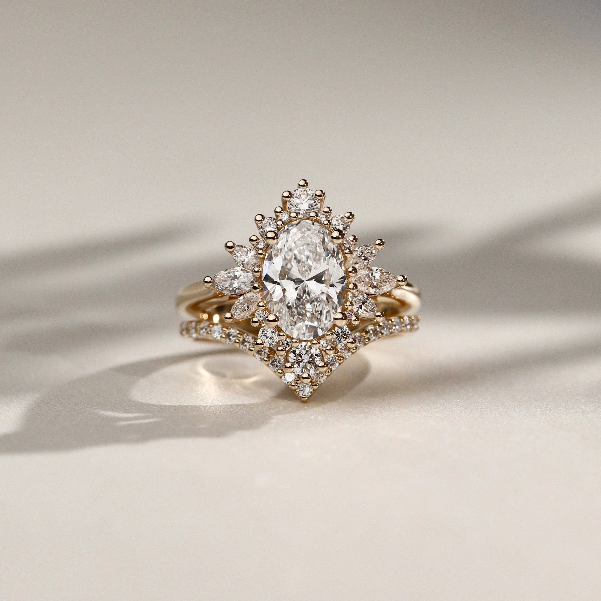 1.40 CT Oval Cluster Moissanite Engagement Ring