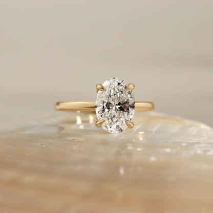 2.30 CT Oval Hidden Halo Moissanite Engagement Ring