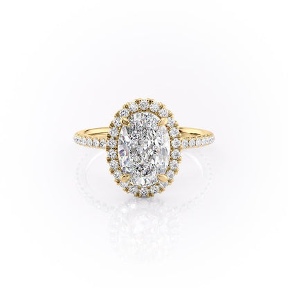 2.10 CT Oval Cut Halo Pave Setting Moissanite Engagement Ring 11