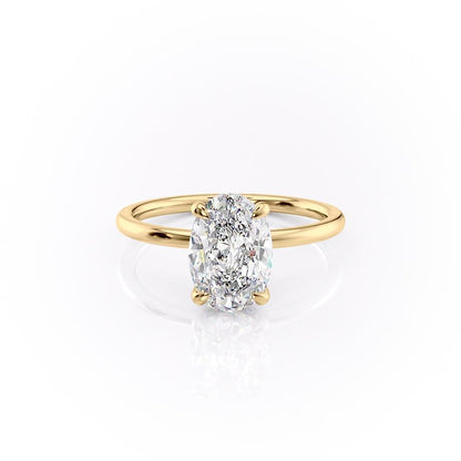 2.72 CT Oval Hidden Halo Moissanite Engagement Ring
