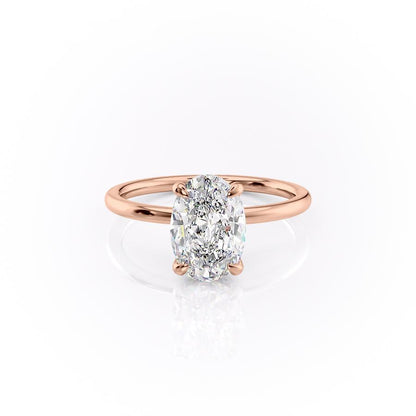 2.72 CT Oval Hidden Halo Moissanite Engagement Ring